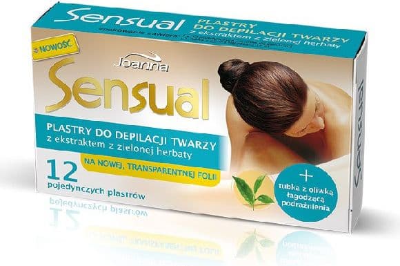Joanna Sensual Face depilatory plasters Green Tea transparent 1 pack. 12 pcs.