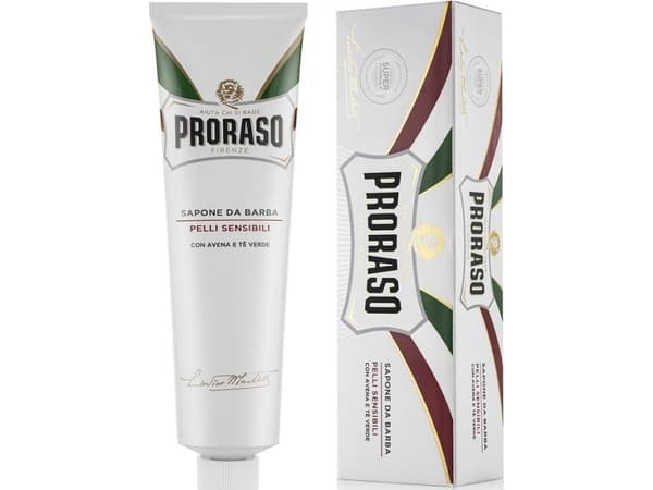 Proraso Proraso Proraso Valkoinen parranajosaippua herkälle iholle tarkoitetussa kätevässä tuubissa 150 ml