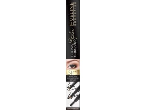 Eveline Brow Multifunction Styler 3in1 eyebrow pencil No. 02 Dark Brown 1pc