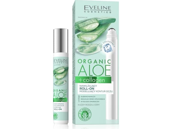 EVELINE_Organic Aloe + Collagen moisturizing eye contour shaping roll-on for all skin types 15ml