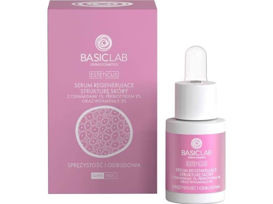 Basiclab BasicLab Esteticus serum regenerating the skin structure with ceramides 1%, prebiotic 2% and vitamin E 3% 15ml