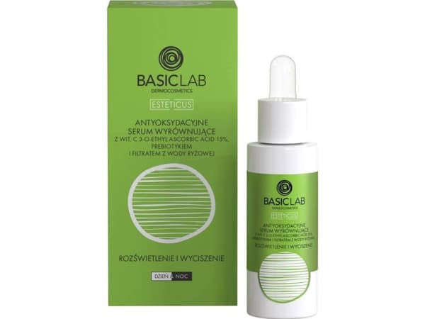 Basiclab BasicLab Esteticus antioxidant leveling serum with Vit. C 15% prebiotic and 30ml rice water filter