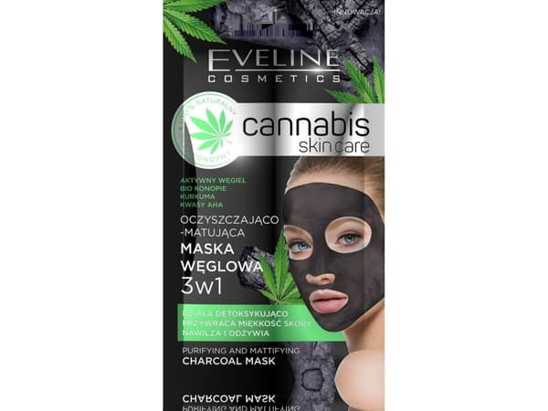 Eveline Cannabis Hudvård Maska węglowa 3w1 7 ml