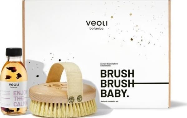 VEOLI BOTANICA_SET Brush Baby relaxing body oil 150ml + body massage brush