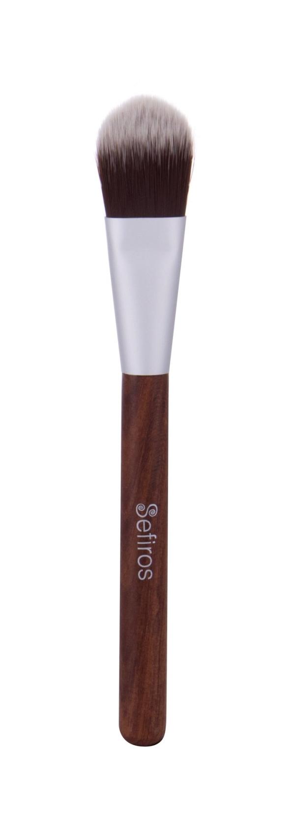 Red Wood Foundation Brush Flat Straight brush for makeup with handle of red wood