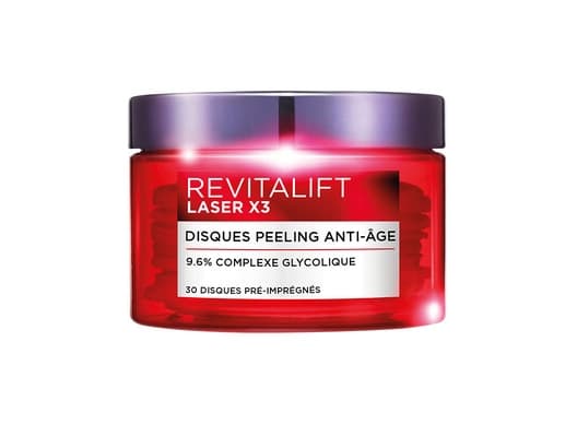 L'Oréal Paris (public) Revitalift Laser x3 Anti-Aging Glycolic Acid Peeling Discs 30 Discs, Kvinner, Aldrende hud, Flere hudtyper, Normal hud, Fet hu