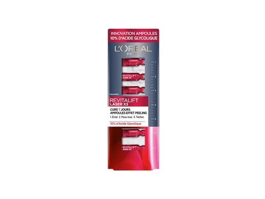 L'Oréal Paris (public) Revitalift Laser Ampoules Effet Peeling Cure 7 Jours 10% Acide Glycolique 7 ml, Kvinner, Flere hudtyper, Normal hud, Eksfolier
