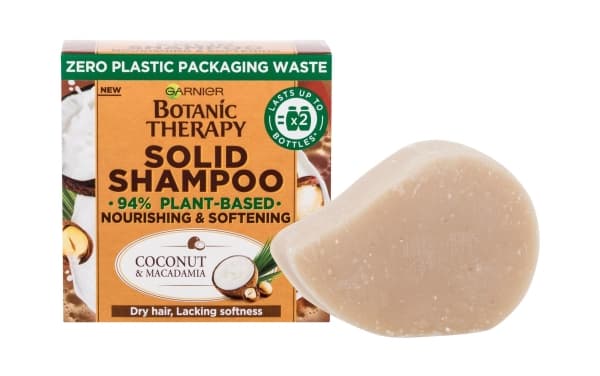 Nourishing and softening solid shampoo for dry hair Botanic Therapy (Coconut & Macadamia Solid Shampoo) 60 g