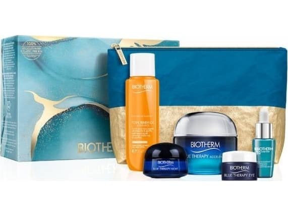 BIOTHERM SET (BLUE THERAPY ACCELERATED CREAM 50ML+LIFE PLANKTON ELIXIR 7ML+BIOSOURCE TOTAL RENEW OIL 30ML+BT EYE 5ML+BT NIGHT 15ML+BAG)