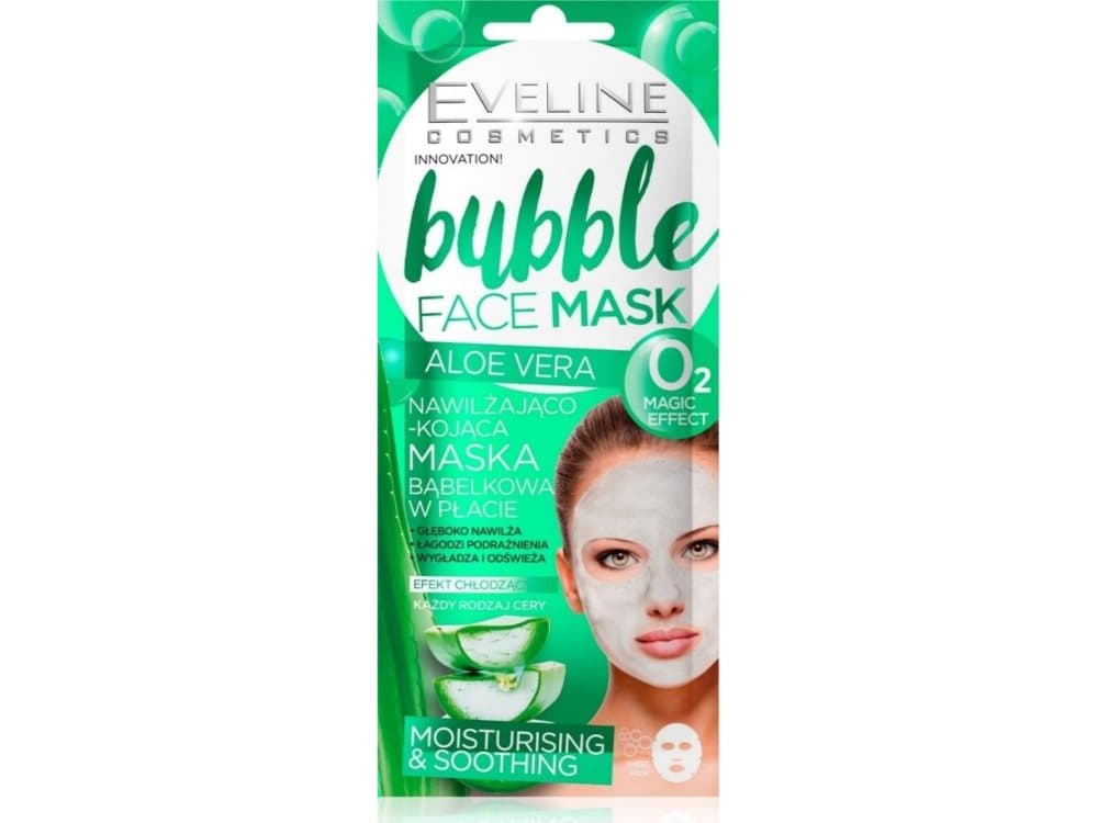 Eveline Eveline Bubble Face Bubble sheet mask moisturizing and soothing Aloe Vera 1pc