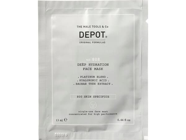 Milk Shake Set, Depot, 800 Skin Specifics No. 808, Hyaluronic Acid, Deeply Hydrating/Soothing & Revitalizing, Sheet Mask, For Face, Day, 12 pcs, 13 m