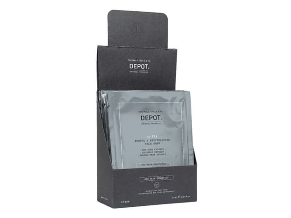 Milk Shake Set, Depot, 800 Skin Specifics No. 806, Hyaluronic Acid, Toning & Revitalizing, Sheet Mask, For Face, Day, 12 pcs, 13 ml For Men