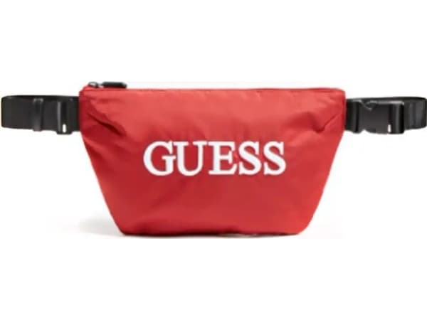 Guess, Quatro, Tekstil Fanny Pack, raudona, 19/28,5 x 17 x 4 cm, Vyrams Vyrams