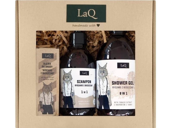 LaQ LAQ_SET Ryszard z Bieszczad shower gel 500ml + shampoo 300ml + beard oil 30ml