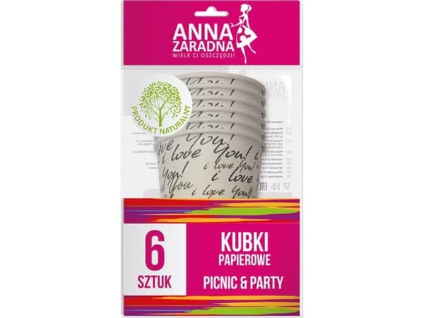 ANNA ZARADNA Papirkopper 1pakning - 6stk.