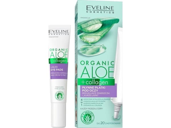 Eveline EVELINE EVELINE_Organic Aloe+Collagen nestemäinen silmälaastari vähentää ryppyjä ja variksenjalkoja 20ml