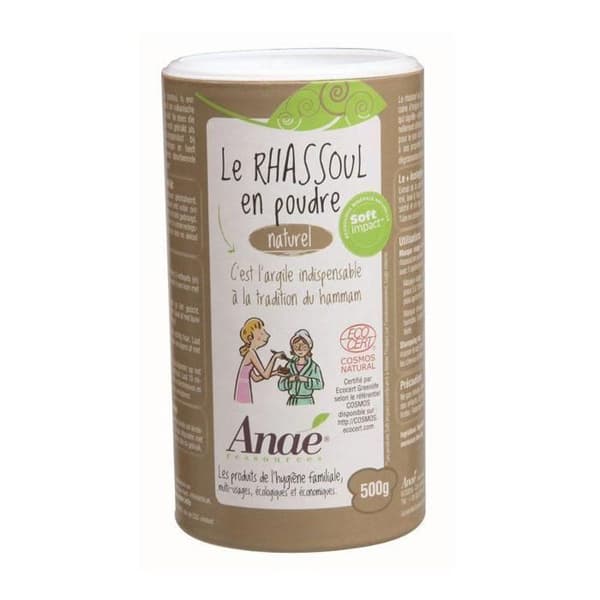 Rhassoul i pulverform - Ej specificerad - 500g - Renande - Mjuk - Fet hår