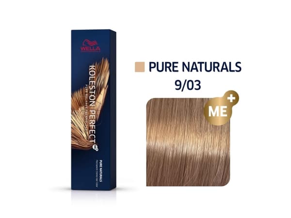 Wella Koleston Perfect ME+ Pure Naturals, Blond, 9/03, Unisex, 1 stk, 60 ml, Alt hår