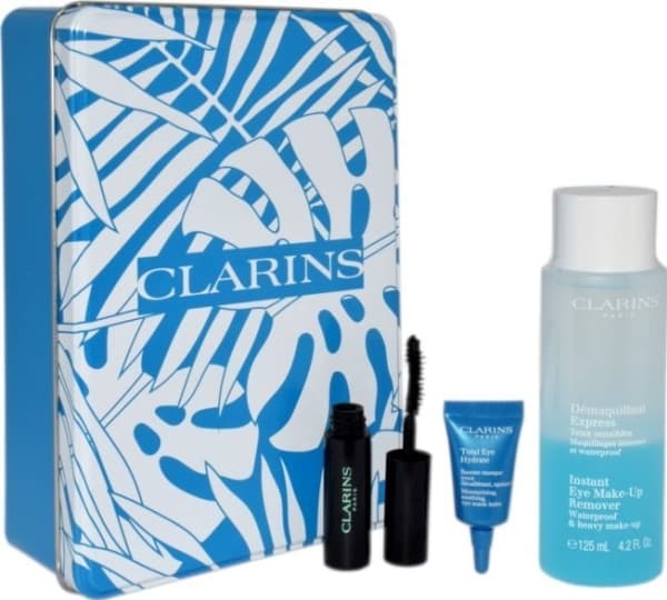 CLARINS SET (INSTANT EYE MAKE-UP REMOVER 125ML+ TOTAL EYE HYDRATE 3ML + MASCARA 3ML)