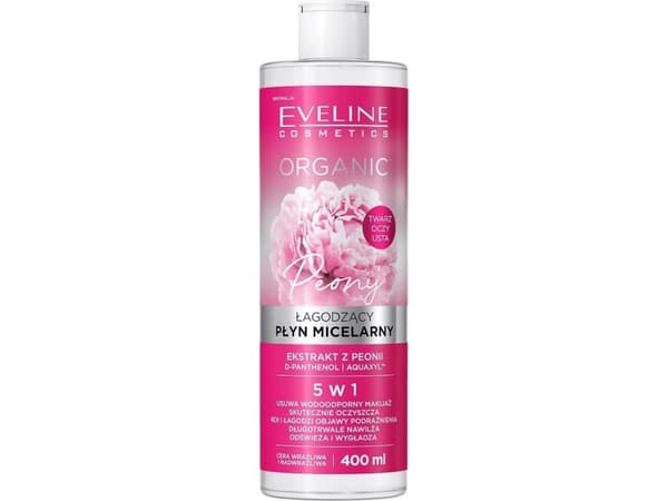 EVELINE_Organic Soothing Micellar Lotion herkälle ja yliherkälle iholle Pioniuute 400ml