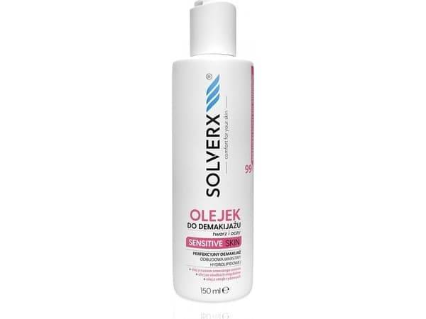 SOLVERX_ Sensitive Skin kasvojen ja silmämeikin poistoöljy naisille 150ml