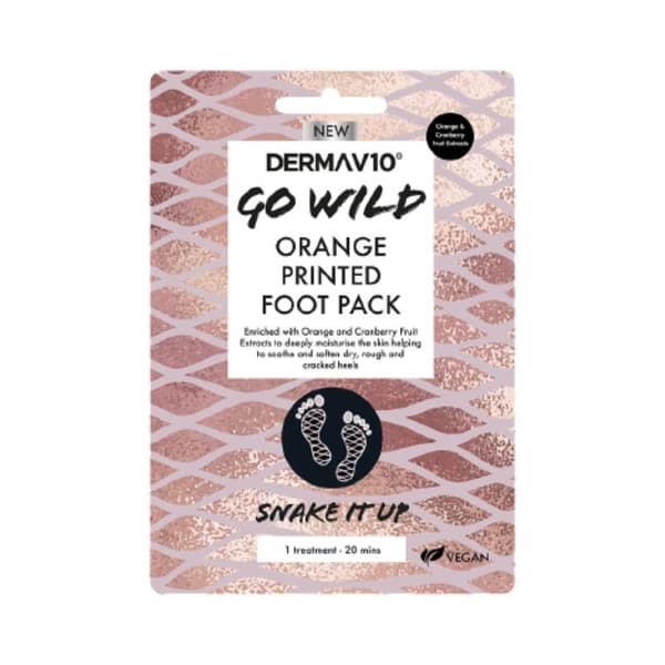 Derma V10 Go Wild Foot Pack Orange 3-pack