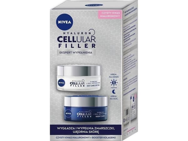 NIVEA_SET Hyaluron Cellular Filler anti-rynke dagkrem 50ml + anti-rynke natcreme 50ml