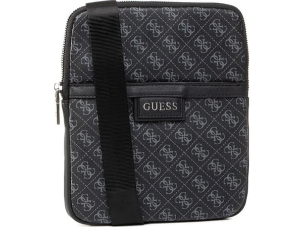 Guess, Dan, platt dragkedja, crossbody-väska i textil, svart, för män, för män