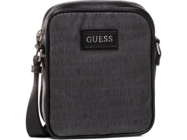 Guess, Dan, Document Holder, Textile Crossbody Bag, Black, HMDLJCP0317, For Men For Men