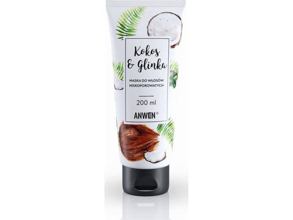 Anwen Anwen Kokosnøtt- og leiremaske for hår med lav porøsitet 200ml