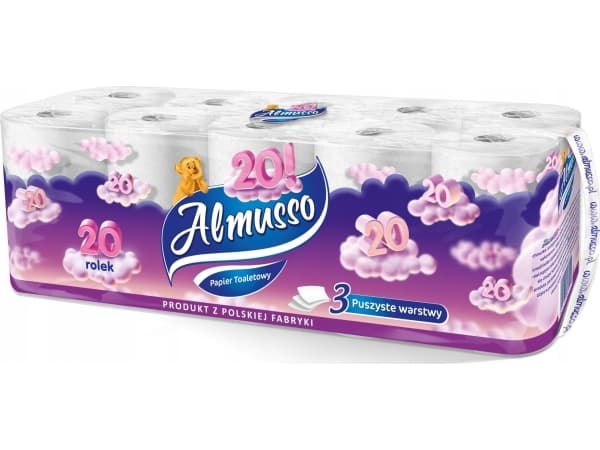 Almusso 20! 3-lags toalettpapir, 20 ruller