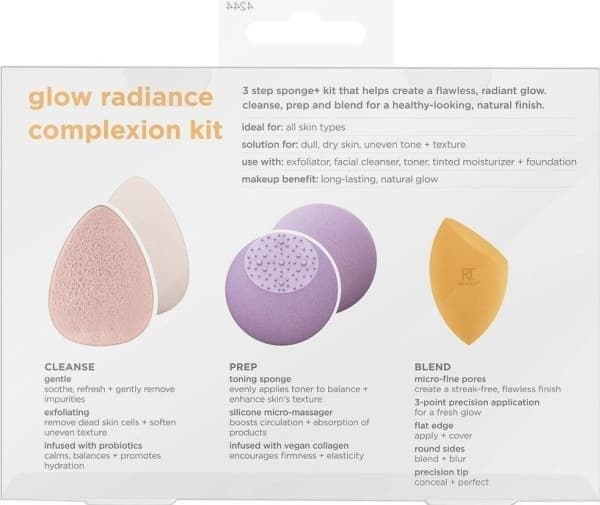 Real Techniques Makeup Sponge Real Techniques Sponge + Glow Radiance Complexion (3 stk)