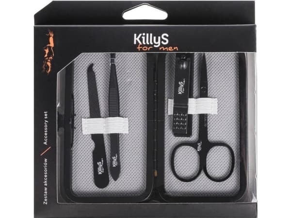 KILLYS_SET Miesten tarvikesarja kynsisakset + kynsisakset + kynsiviila + kynsiviila + kynsipinsetit