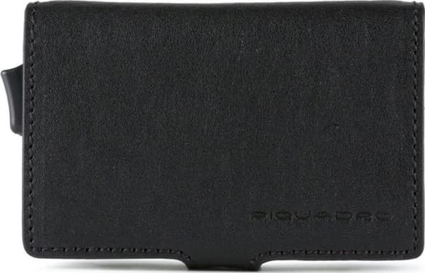 Piquadro Piquadro, Piquadro, Leather, Card Holder, Credit Card Case, Black, Unisex Unisex