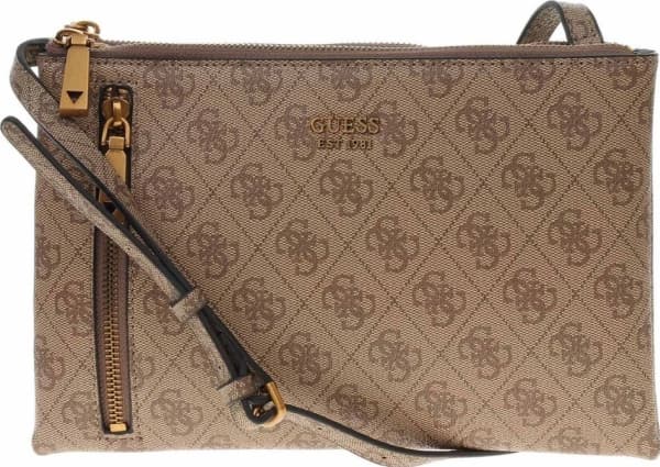 Guess Guess, Naya Mini, Double Zip, Crossbody Bag, Latte, HWSB78, For Women For Women