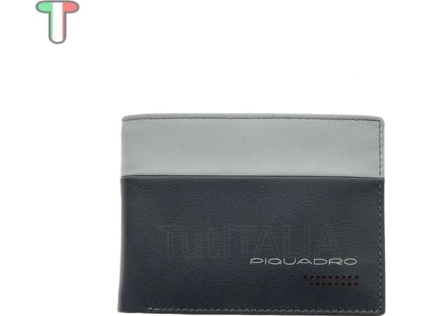 Piquadro Piquadro, Urban, Leather, Wallet, Coin Holder, Black, Gray, For Men For Men