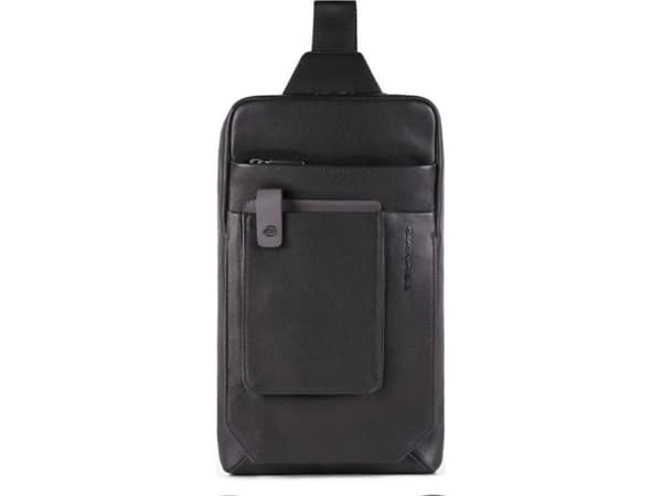 Piquadro Piquadro, Tallin, Leather, Bag, Mono Sling, Black, For Men, 20 x 33 x 5 cm For Men