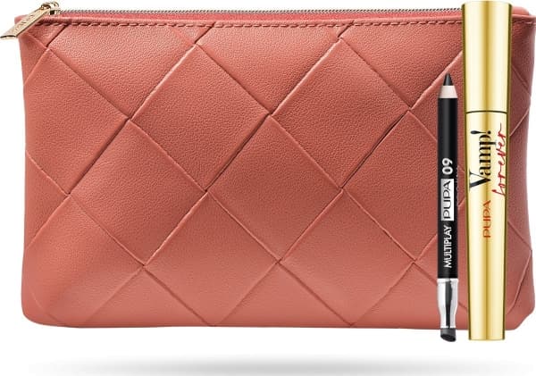 Pupa Set Pupa: Multiplay, Double-Ended, Eyeshadow & Kajal Eyeliner 2-In-1, 09, Deep Black, 1.2 g + Vamp! Mascara Forever, Paraben-Free, Waterproof, M