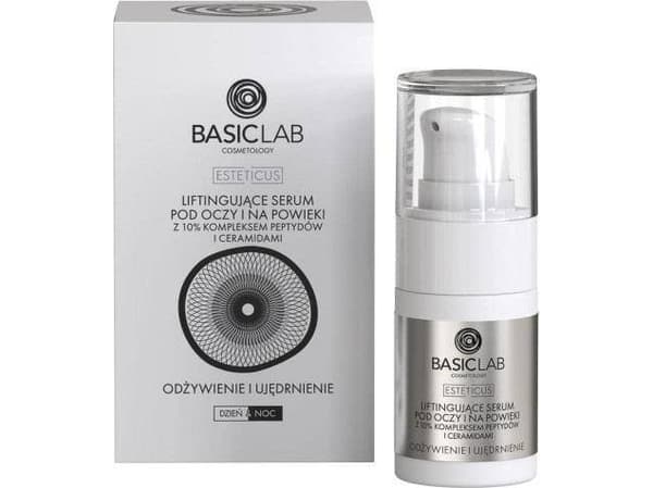 BASICLAB_Esteticus løftende øye- og øyelokkserum 10 % peptid- og ceramidkompleks nærende og oppstrammende 15 ml