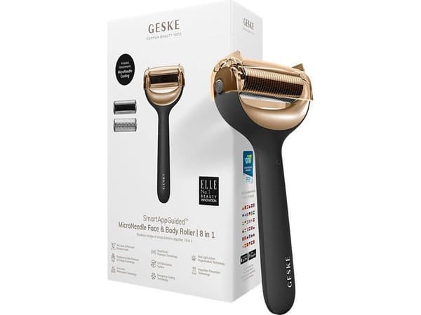 Geske 8in1 nål mesoterapirulle for ansikt og kropp med påføring (grå)