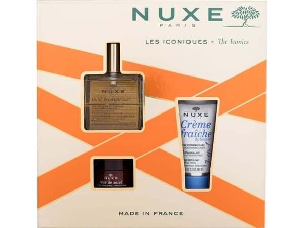Nuxe Hp Clasic Set Nuxe: Huile Prodigieuse Or Multi-Purpose, Body Oil, For Face, Body & Hair, 50 ml + Creme Fraiche de Beaute, Moisturizing, Cream, F