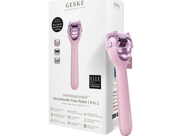 Geske mesoterapirulle med ansiktsnål 9in1 med applikation (rosa)