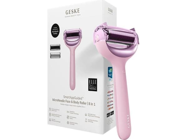 Geske Roller for needle mesotherapy of the face and body 8in1 Geske with Application (pink)