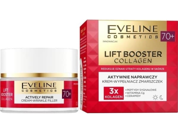 EVELINE Lift Booster Collagen 70+ Actively Repairing Wrinkle-Filling Day &amp; Night Cream 50ml