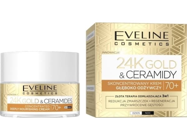 Eveline Cosmetics 24K gull og ceramider konsentrert krem dypt nærende 70+ 50 ml