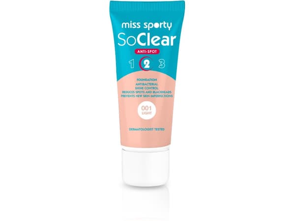 MISS SPORTS_So Clear Anti-Spot 2 foundation to mask imperfections 001 Light 30ml