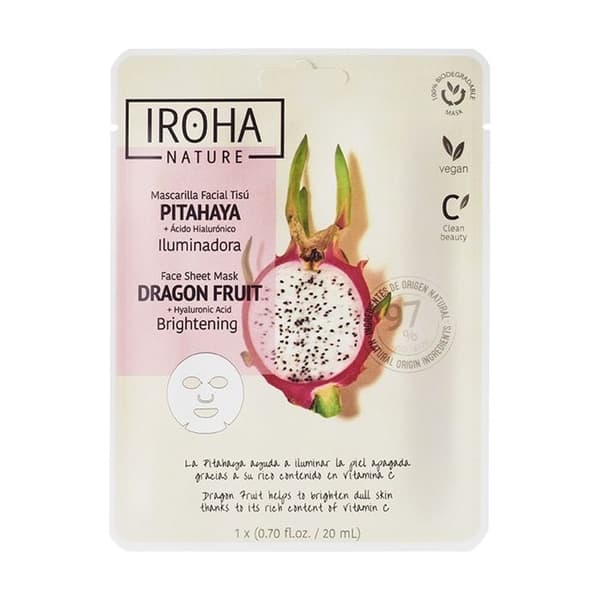 IROHA NATURE - Ljusande ansiktsmask med pitahaya 20 ml