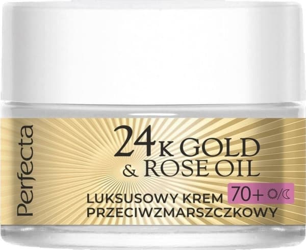 Perfecta 24K Gold &amp; Rose Oil ylellinen ryppyjä ehkäisevä päivä- ja yövoide 70+ 50ml