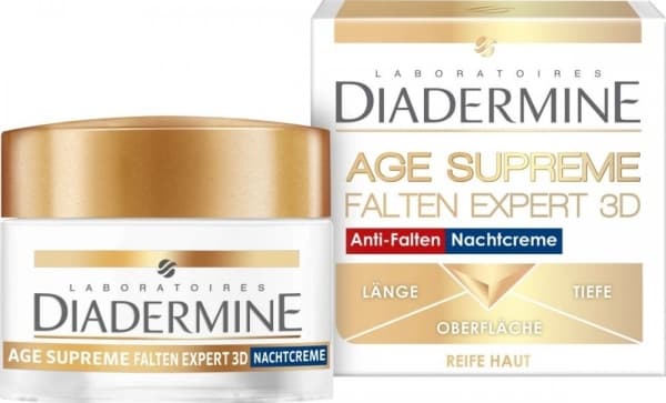 Diadermine Night anti-rynkekrem for moden hud med hyaluron Diadermine 3D Wrinkle Expert 50 ml