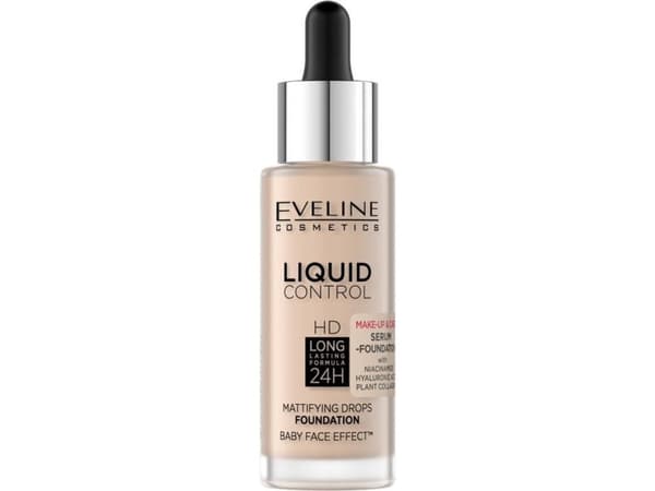 Eveline Eveline Liquid Control HD Podkład do twarzy z dropperem nr 002 Soft Porcelain 32ml